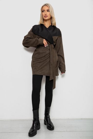 Кардиган женский однотонный, цвет хаки, 257R001 | Зображення 1