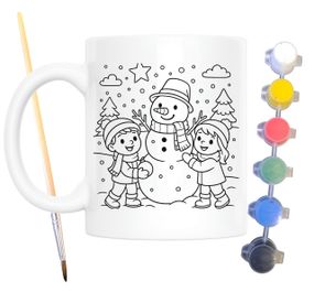 Набір для творчості кружка розмальовка Сніговик 330 мл біла (КР0140)