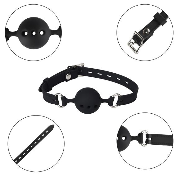 Кляп - Erospace Wild Play Mouth Gag With Silicone Ball C14 Sex Aura | Зображення 4