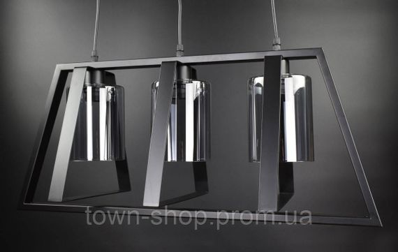 Люстра потолочная подвесная в стиле LOFT (лофт) 11806/3-gr Черный 40-120х30х75 см. | Зображення 1