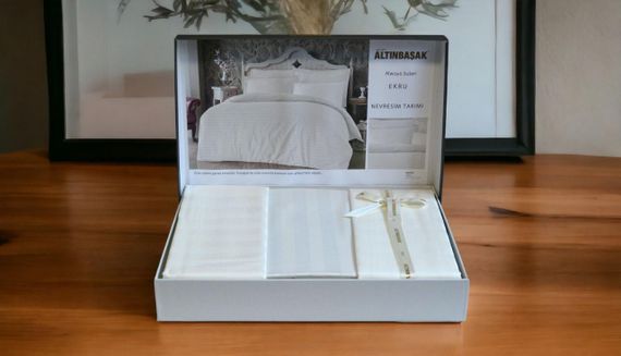 Постельное белье Altinbasak Satin 160 х 220 см Always Ekru | Зображення 1