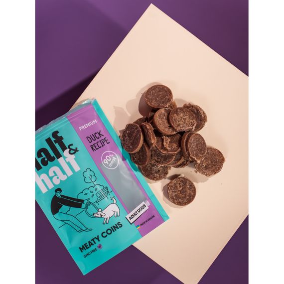 Ласощі HalfHalf м ясні монетки для собак із качкою 100 г | Зображення 4