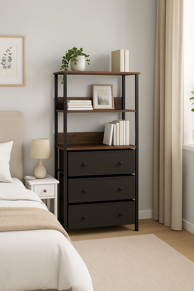 Стелаж Costway Skiff із текстильними ящиками в стилі Loft | Зображення 3