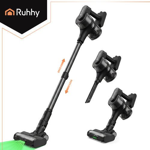 Бездротовий вертикальний пилосос Ruhhy LunPro 400 Вт — 35 кПа, 52 хв роботи, підсвітка, складана трубка, HEPA-фільтр | Зображення 1