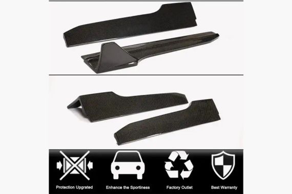 Накладки на пороги (для S-Line SD 2019-2024, Карбон) для Ауди A4 B9 рр | Зображення 1