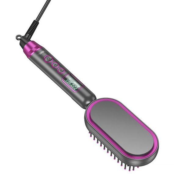 Гребінець-випрямляч Hoco HP44 Electric straightening hair comb with digital display Rose Red | Зображення 3