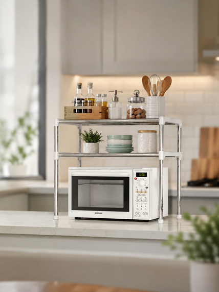 Полиця-органайзер для мікрохвильової печі Multifunctional storage rack / Multifunctional storage rack / Кухонна полиця-стелаж | Зображення 1