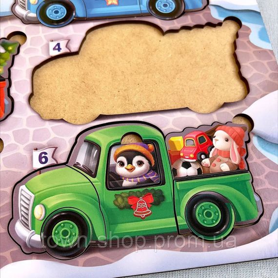 Деревянная игра с карточками "Животные на машинках" Ubumblebees (ПСФ132) PSF132 | Зображення 2