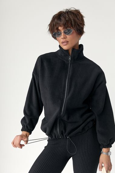 Флісова кофта на блискавці - чорний цвет, 40р (є розміри) | Зображення 3