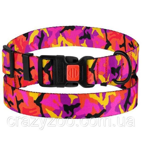 Ошейник для собак Bronzedog Urban Camo нейлоновый розовый 2.5х35-53 см 52/1363/Т
