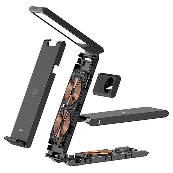 БЗУ Usams US-CD181 15W 3in1 with Table Lamp Black | Зображення 4