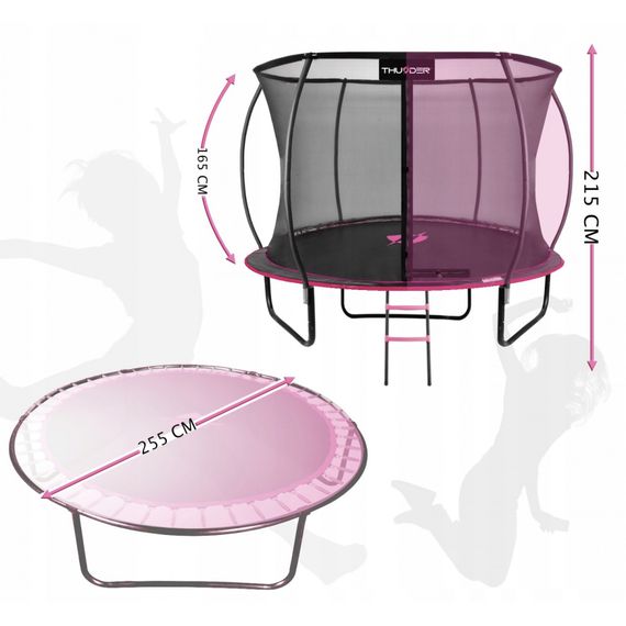 Батут із внутрішньою сіткою THUNDER Inside Ultra 8FT 255 см Black/Pink | Зображення 3