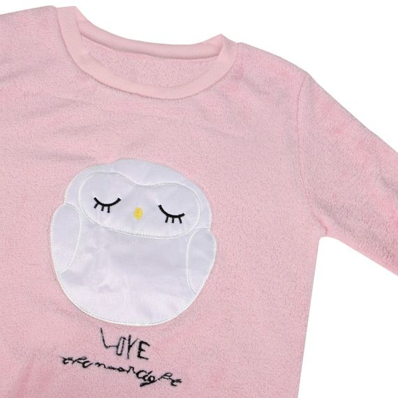 Женская тёплая пижама Lesko Owl Pink XL для дома | Зображення 3