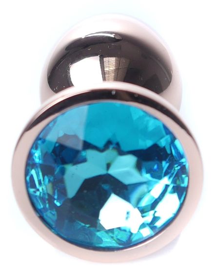 Анальний затор Boss Series - Jewellery Red Gold PLUG Light Blue S, BS6400113 sexstyle | Зображення 1