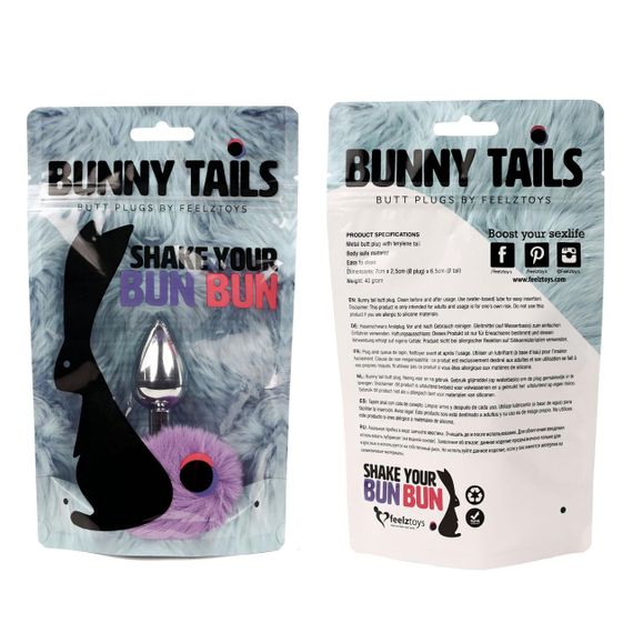 Анальная пробка FeelzToys - Bunny Tails Butt Plug Purple | Зображення 2