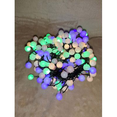Гирлянда Luca Lighting кластер Шарики зеленая струна 8 м, RGB (8720362027188) | Зображення 1