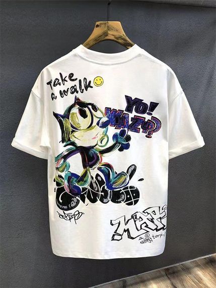 Футболка мужская с принтом повседневная M Белая