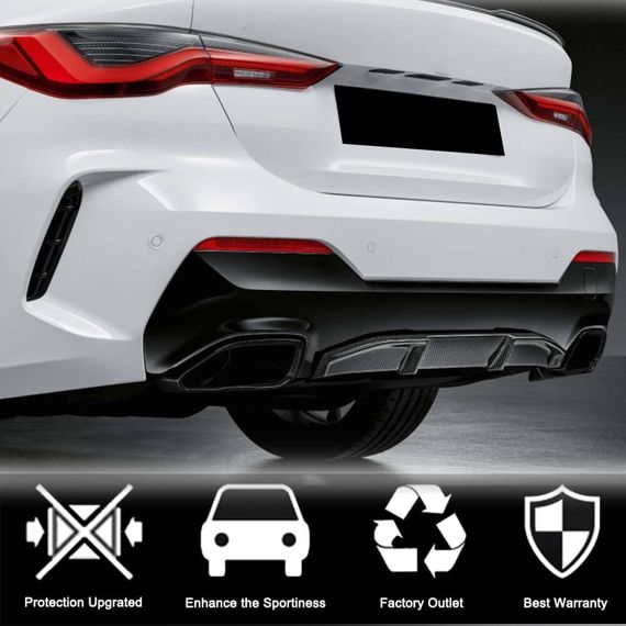 Дифузор заднього бампера V1 (для G22/G23 M-Sport, Карбон) для BMW 4 серія G22/23/26 2020- рр | Зображення 2