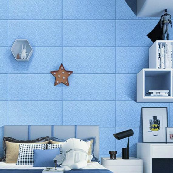 Самоклеюча 3D панель блакитні блоки 700х600х5мм (367) SW-00001465 | Зображення 4