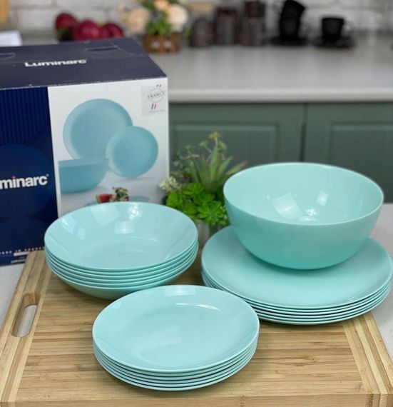 Столовый сервиз Luminarc Diwali Light Turquoise P2947, 19 предметов, на 6 персон | Зображення 1