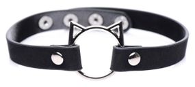 Чокер Master Series Kinky Kitty Ring Slim Choker - Black Sex Aura