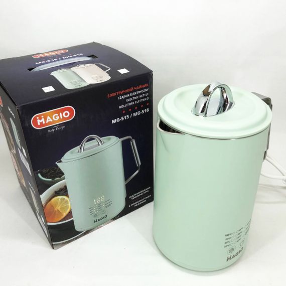 Електрочайник Magio MG-515, 1.5 л, 1500 Вт, з подвійними стінками та регулюванням температури | Зображення 6