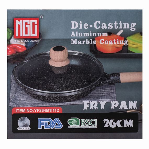 Алюминиевая сковорода 2,2 л с мраморным антипригарным покрытием Ø 26 см MGC Black HP-4-424B | Зображення 6