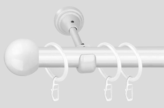 Карниз для штор металевий, однорядний 19 мм (Куля 099) 200 див.