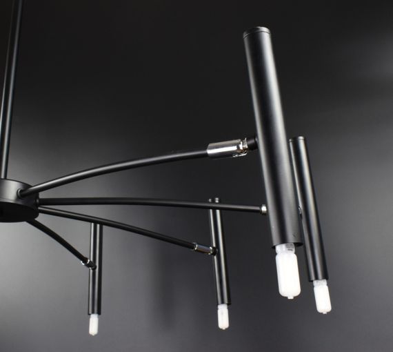 Люстра стельова на 9 лампочок 26420 Чорний 30-65х85х85 см. | Зображення 7