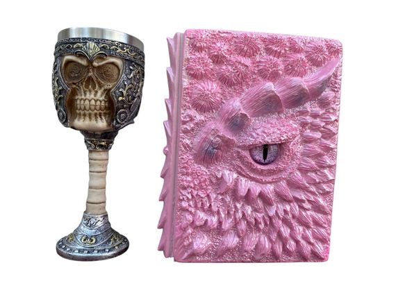 Подарунковий набір Келих 3D Череп у Шоломі та Блокнот 3D «Дракон Єдинорога»