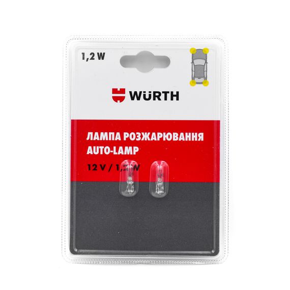 Лампа розжарювання для авто W1,2W 12 вольт, 2 шт. в блістері