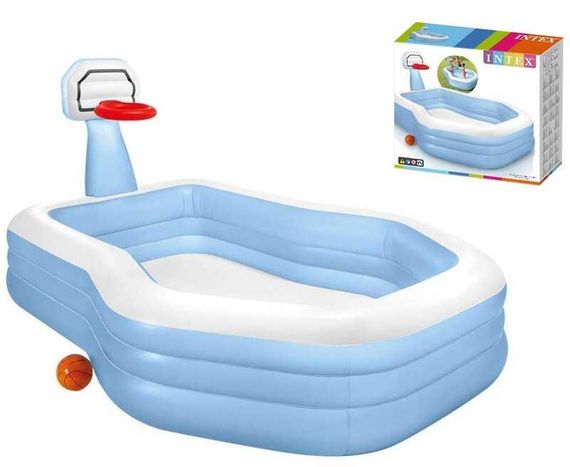 Intex Басейн дитячий надувний 57183 NP (2) 257х188х130см, від 3-х років, 682л, з баскетбольним кільцем, в