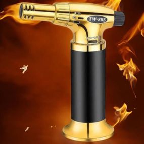 Газова запальничка турбо пальник 1033 Золото