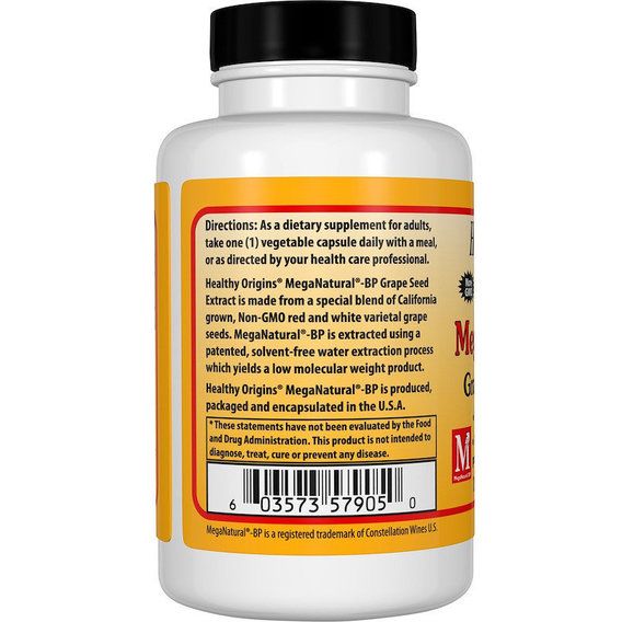 Екстракт виноградних кісточок Healthy Origins MegaNatural-BP Grape Seed Extract 150 mg 60 Caps | Зображення 2