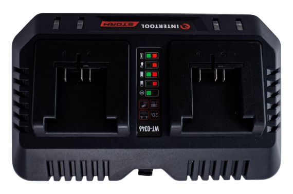 Зарядное устройство для аккумулятора Intertool - 20В x 4Ач Li-Ion Storm для 2 АКБ (WT-0346) | Зображення 2