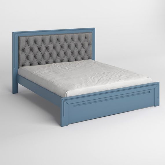 Двоспальне дерев'яне ліжко Mebigrand Торонто Т3 Сіро-синій (S7010R90B)/Аляска 93 (сірий) 160х200 см (MBG-8385) | Зображення 1