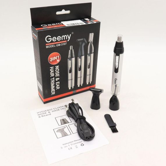 Тример для бороди носа та вух 3в1 GM-3107 / Акумуляторна бритва-тример для видалення волосся | Зображення 9