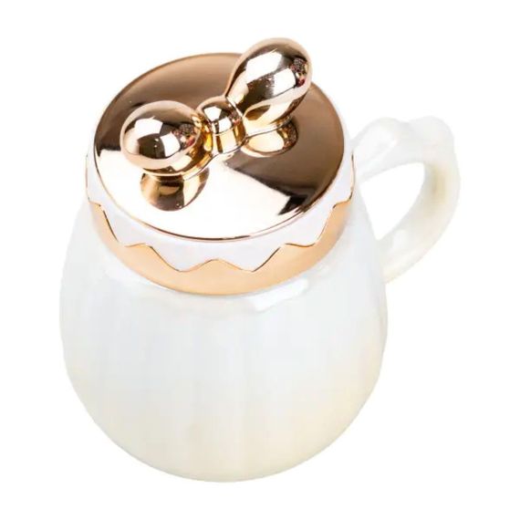 Чашка фарфоровая 500 мл с крышкой Желтая HP7194Y | Зображення 2