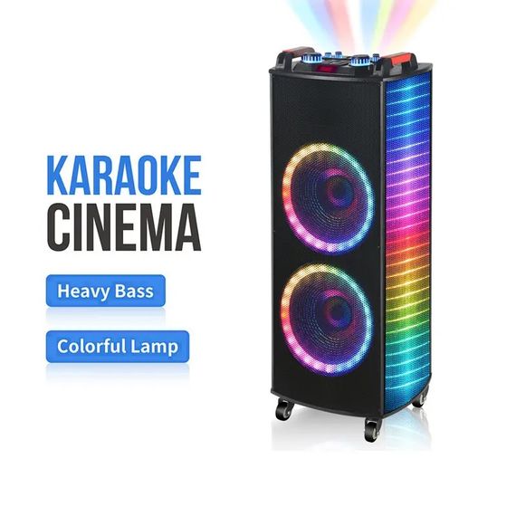 Система акустична портативна XPRO GZJBL100w-1212 зі світломузикою 2 бездротові мікрофони караоке (MER-15689_9244) | Зображення 7