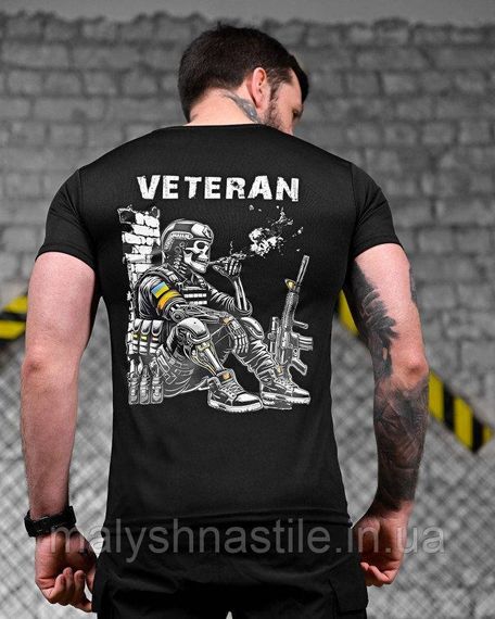 Тактическая потоотводящая футболка  Veteran черная ДЛ7221 | Зображення 1