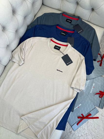 Футболка чоловіча Kiton бежева f718 | Зображення 8