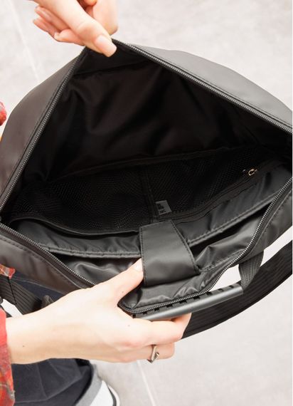 Жіноча cумка-бананка під ноутбук Sambag Urban Laptop чорно-помаранчева 46 × 26 см (51411129) | Зображення 7
