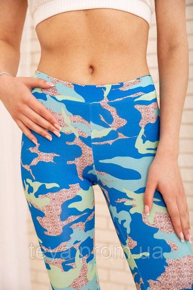 Жіночі легінси з мілітарі принтом колір синій FA_000362 | Зображення 4