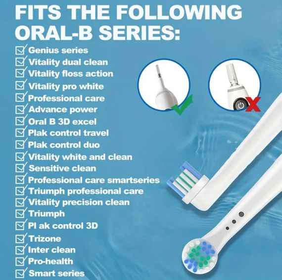 Сменные насадки для электрической зубной щетки Oral-B 4 шт., подходят для Precision Clean, Advance Power и др. | Зображення 6