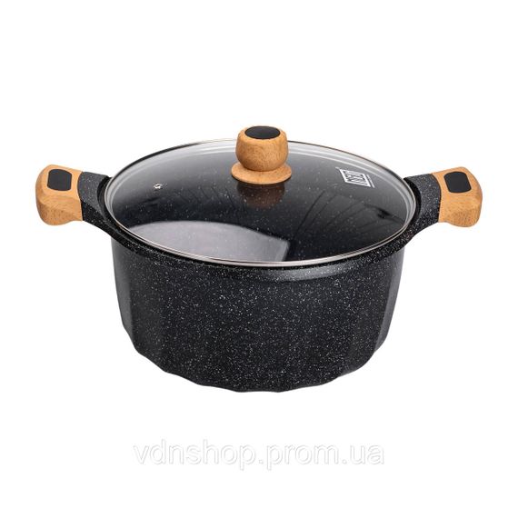 Велика алюмінієва каструля об'ємом 11 літрів з кришкою Ø32 см з антипригарним покриттям MGC HP-4-435B