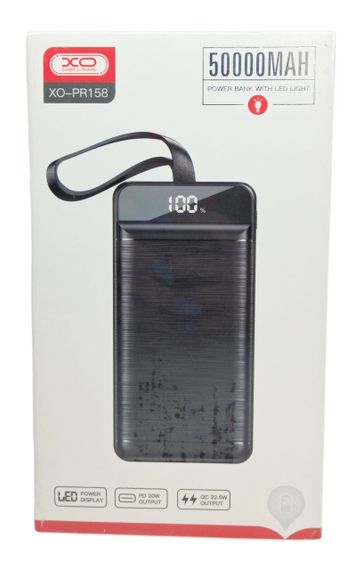 Power Bank 50000 mAh 22,5 W XO PR158 реальна ємність швидке заряджання зовнішній акумулятор павербанк | Зображення 7