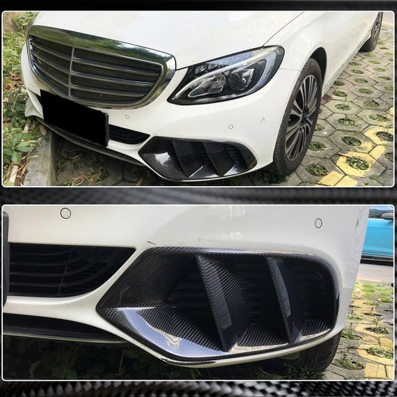Карбоновые Накладки на Противотуманные Фары (для SD Base 2015-2019) для Mercedes C-сlass W205 | Зображення 2