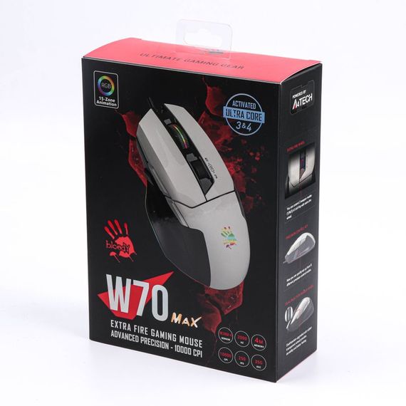 Миша ігрова A4Tech W70 Max Bloody, колір білий+чорний, активоване ПЗ Bloody | Зображення 9