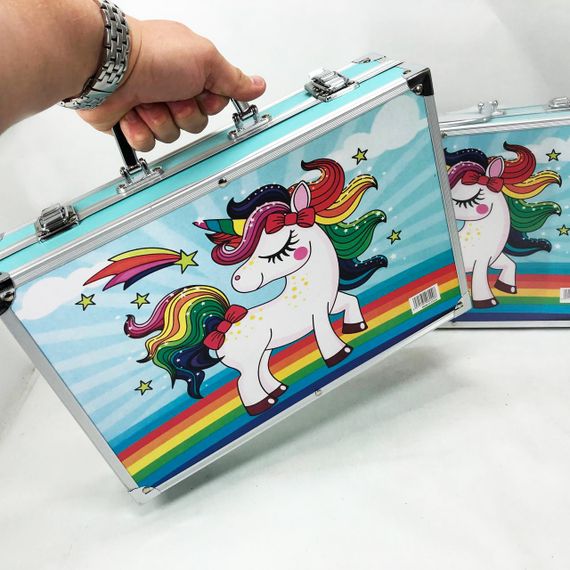 Чемодан с карандашами и фломастерами Единорог, Набор для детского художественного труда DS-69 | Зображення 7