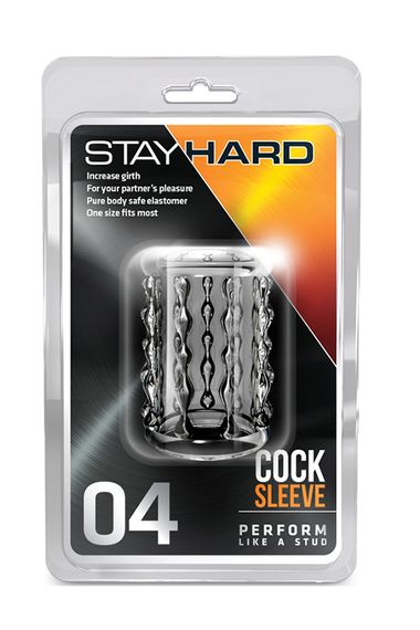Насадка STAY HARD-COCK Sleeve 04, CLEAR, Бесцветный прозрачный | Зображення 1